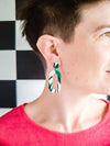 MONOMAKERY Earrings Geometric • Black White Green 1