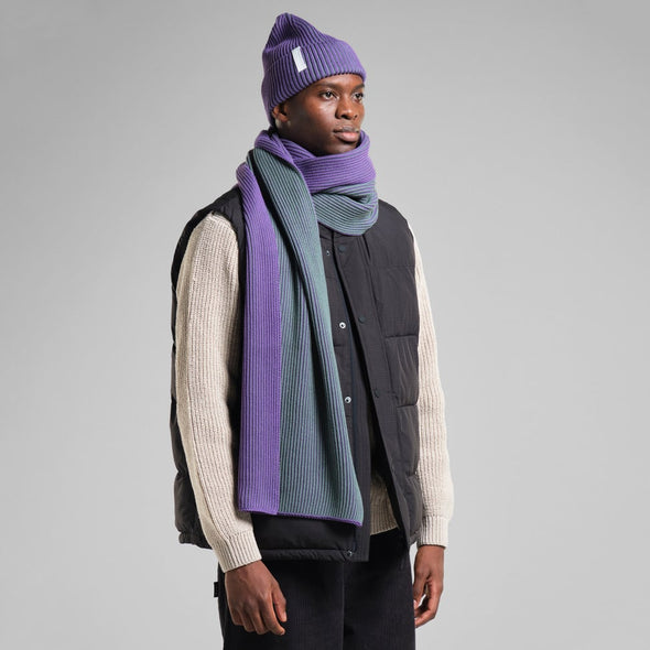 DEDICATED Norrfors Scarf • Brioche Purple/Green