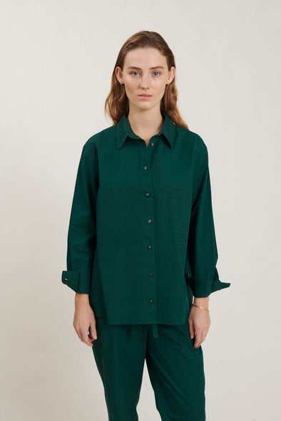 Harvestclub-Harvest-club-Leuven-basic-apparel-vilde-loose-shirt-rain-forest