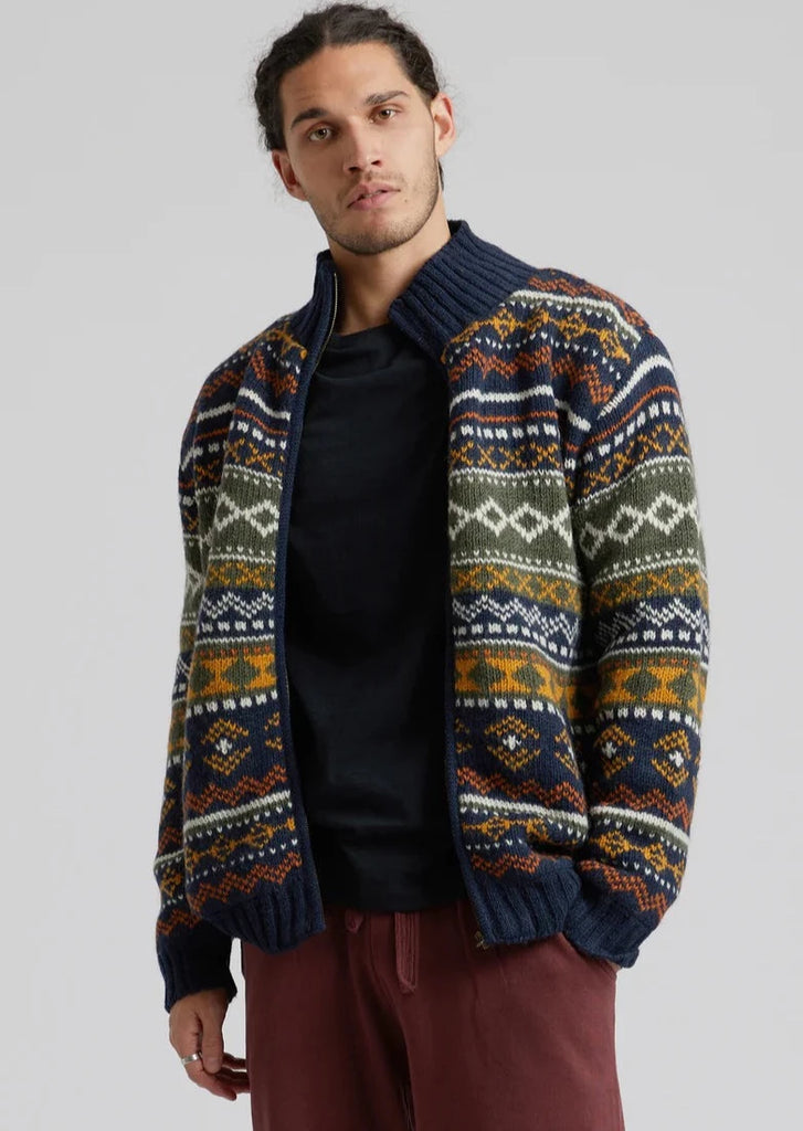 KOMODO Fair Isle Jacket • Navy HARVEST CLUB