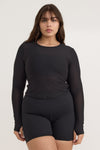 ORGANIC BASICS Active Mesh Long Sleeve Tee • Black