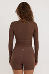 ORGANIC BASICS Active Mesh Long Sleeve Tee • Walnut
