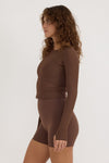 ORGANIC BASICS Active Mesh Long Sleeve Tee • Walnut