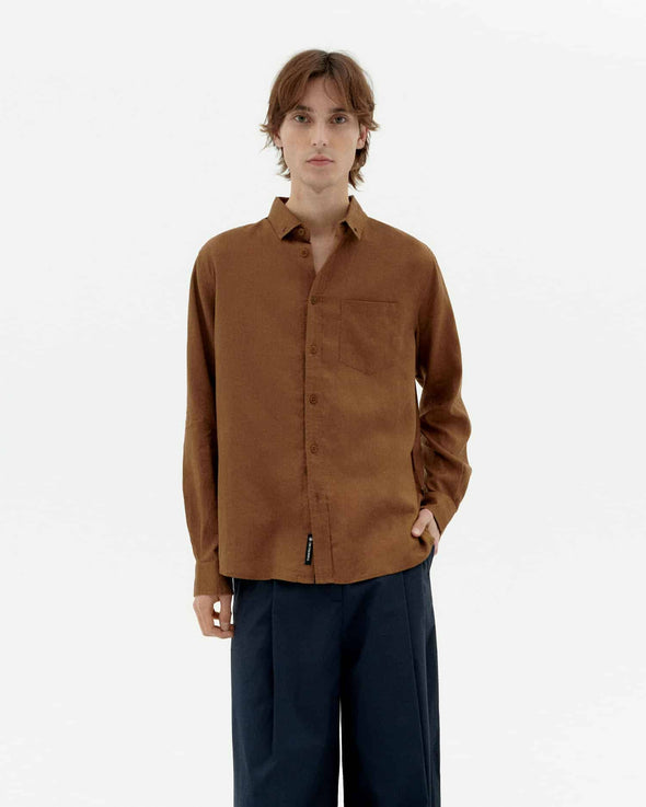 THINKING MU Hemp Ant Shirt • Otter