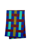 ROOS VANDEKERCKHOVE Scarf Yarah B • Blue, Dark Brown, Light Pistachio, Khaki Green