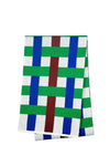 ROOS VANDEKERCKHOVE Scarf Yarah C • Ecru, Green, Blue, Dark Brown