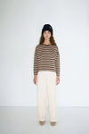 THE TINY BIG SISTER Striped Long Sleeve Tee • Cacao/Caramel