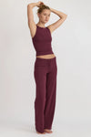 ORGANIC BASICS Everyday Straight Leg Pants • Plum