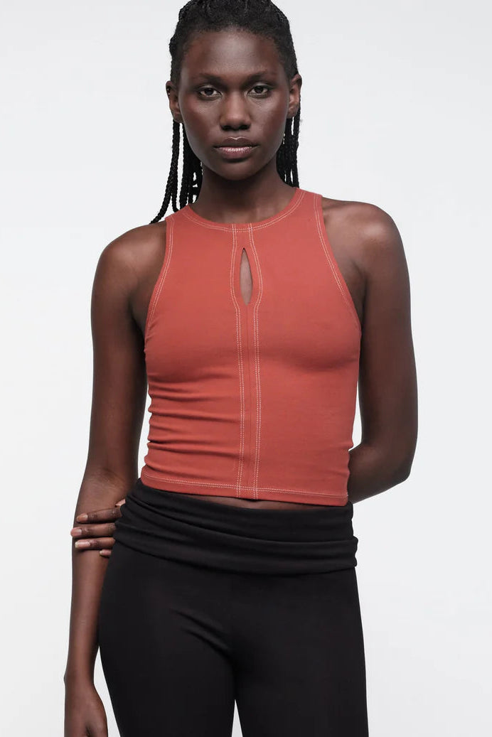 ORGANIC BASICS Core Cut-Out Tank Top • Rust – HARVEST CLUB