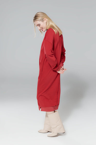 JNSQ Storm Midi Dress • Red