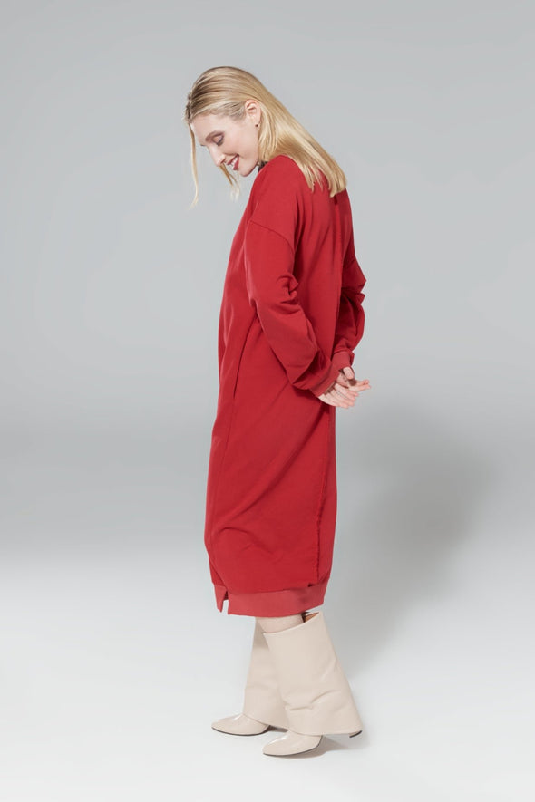 JNSQ Storm Midi Dress • Red