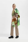 ALPACA LOCA Blocked Scarf • Camel/Emerald/Limestone Green