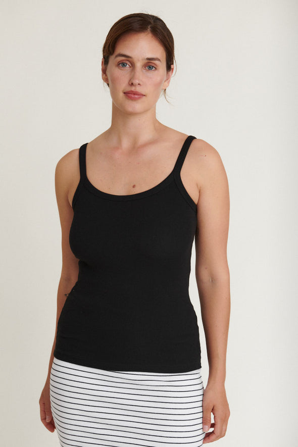 BASIC APPAREL Ludmilla Strap Top • Black