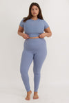 ORGANIC BASICS Active Leggings • Misty Blue