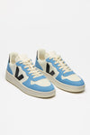 VEJA V-10 leather • pure • black • aqua