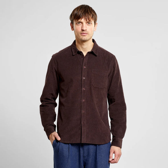 DEDICATED Shirt Varberg Corduroy • Coffee Brown