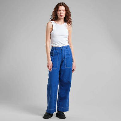 DEDICATED Vara Canvas Workwear Pants • Surf Blue