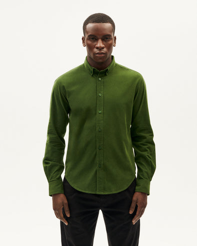 THINKING MU Microcorduroy Ant Shirt • Cactus