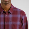 DEDICATED Rute Flannel Shirt • Shadow Check Fig Red