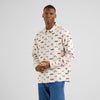 DEDICATED Rute Flannel Shirt • Trout And Waves Oat White