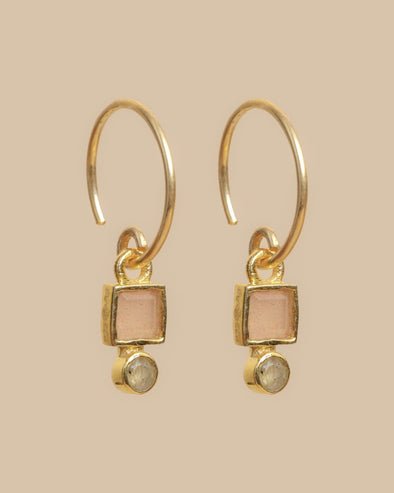 MUJAJUMA Earring Hanging Guarani Square + Round • Different Colors