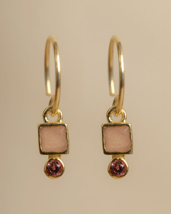 MUJAJUMA Earring Hanging Guarani Square + Round • Different Colors