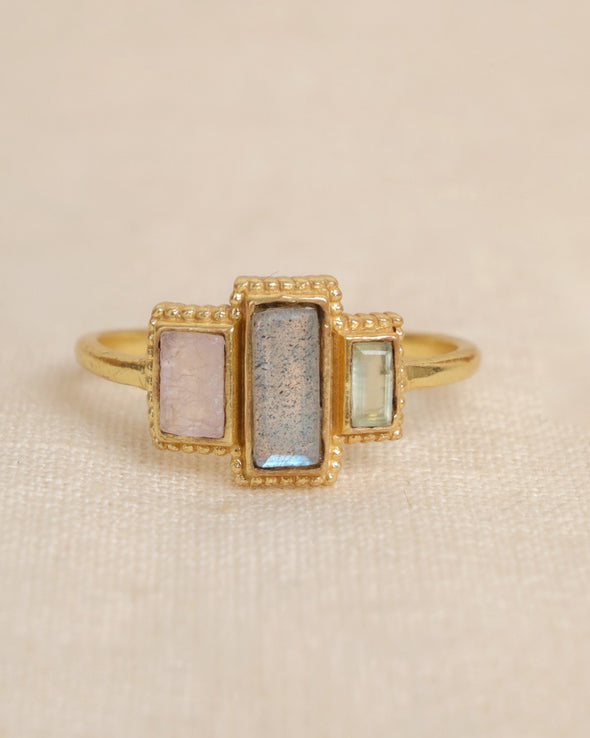 MUJAJUMA Ring Awa Rectangle Stones • Different Colors