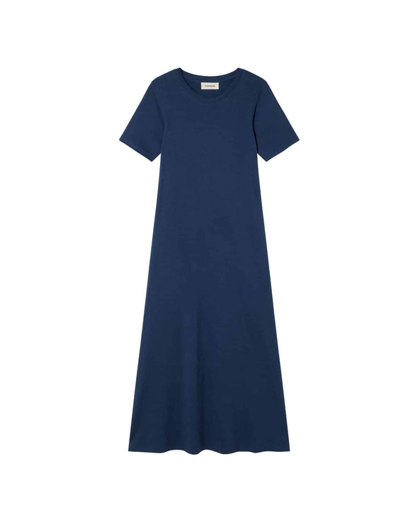 THINKING MU Hemp Oueme Dress • Blue Night