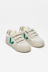 VEJA junior V-90 o.t. leather • white • emeraude