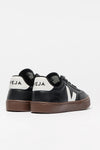 VEJA small VOLLEY leather • elastic laces • black • white • bark