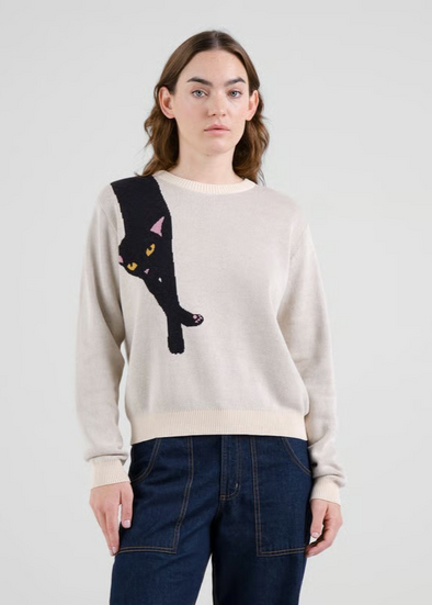 DEDICATED Arendal Sweater • Long Cat Vanilla White