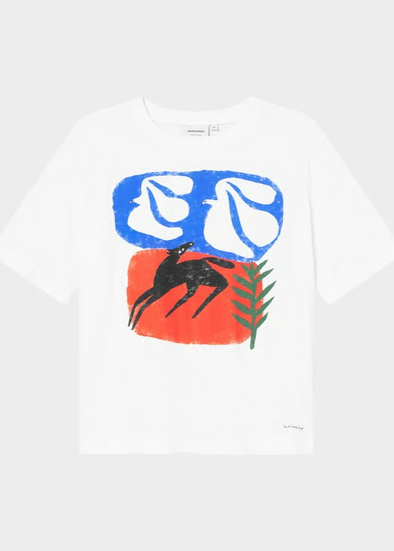 DEDICATED Vadstena T-Shirt • Foal With Birds White