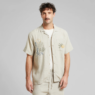 DEDICATED Marstrand Shirt • Emb Ecru Linen