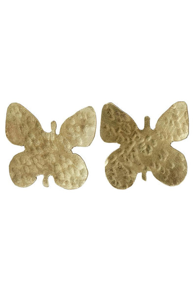 PEOPLE TREE butterfly earrings • gold