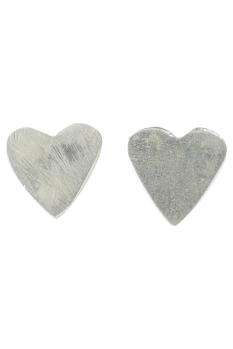 PEOPLE TREE heart earrings • silver – HARVEST CLUB