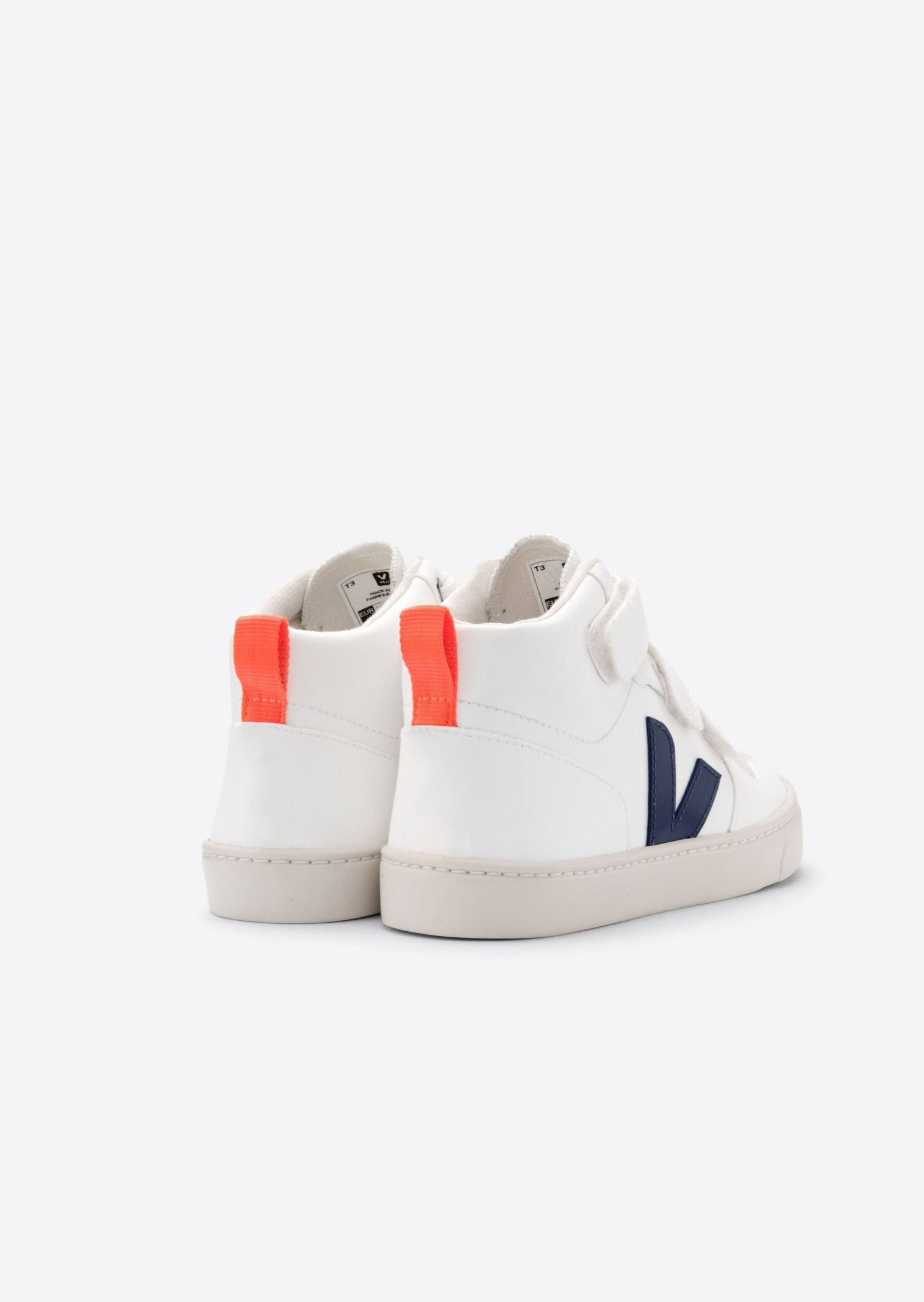 VEJA small V-10 MID cwl • white • cobalt • orange-fluo – HARVEST CLUB