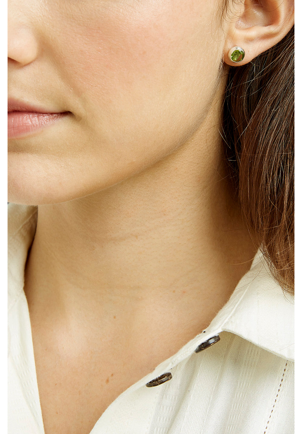 PEOPLE TREE Peridot Stud Earring • Silver – HARVEST CLUB